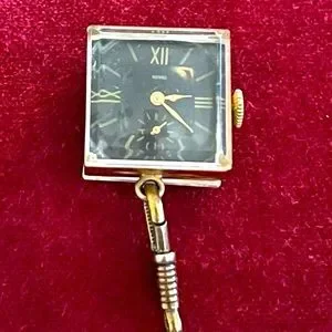 Vintage 1940’s lucite cube hanging Royce watch Originally hung from a bow pin ROYCE New York | Accessories | Vintage 94s Lucite Cube  main image 3
